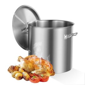 Stainless Steel Stockpot, 53 Quart Large Cooking Pots, Cookware Sauce Pot with Lid, and Handle, Heavy Duty Commercial Grade Stock Pot